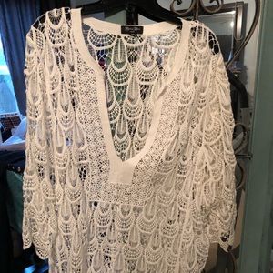 Crochet Overlay Top, Plus Size